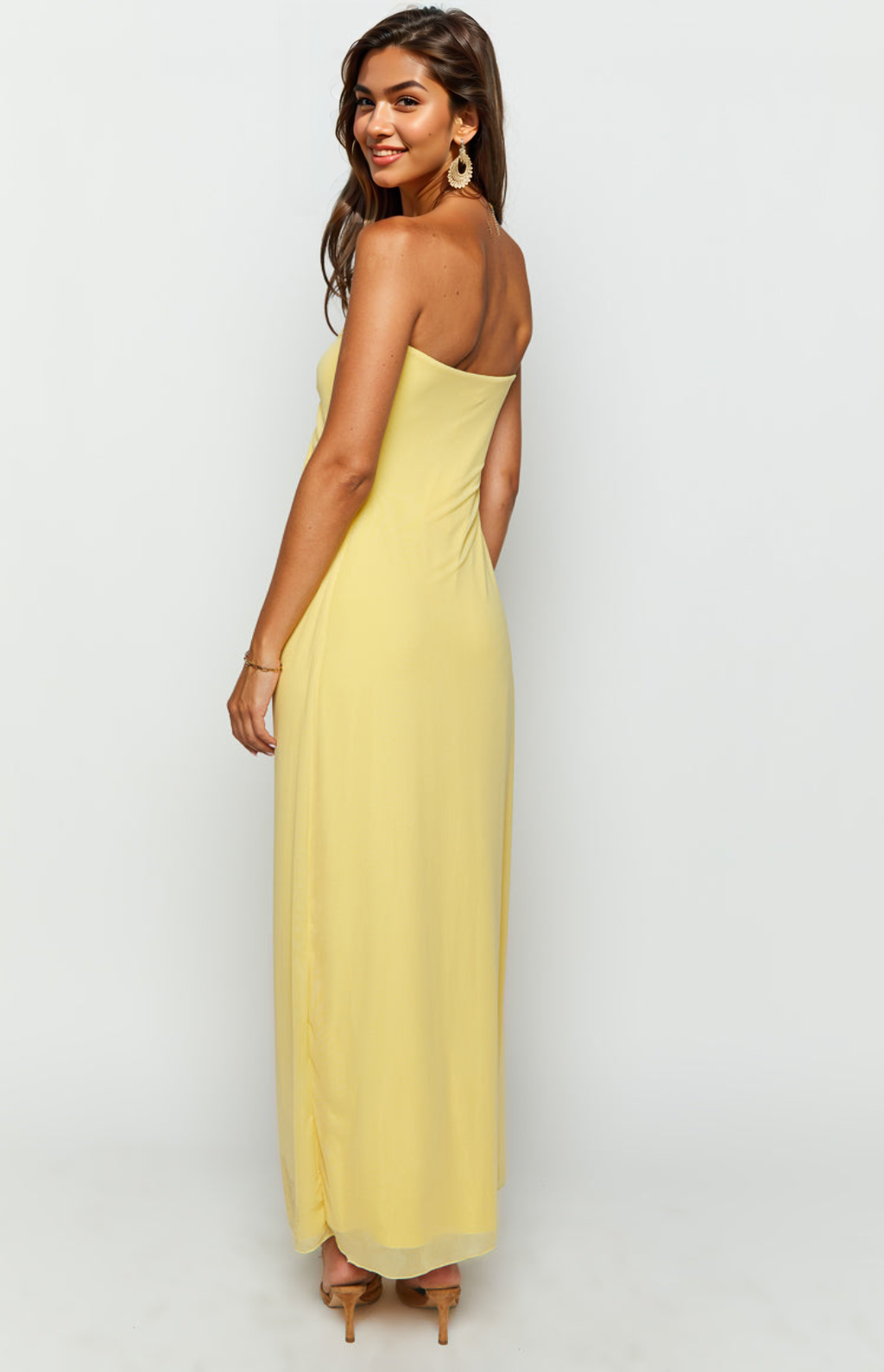 Braelyn Yellow Strapless Maxi Dress