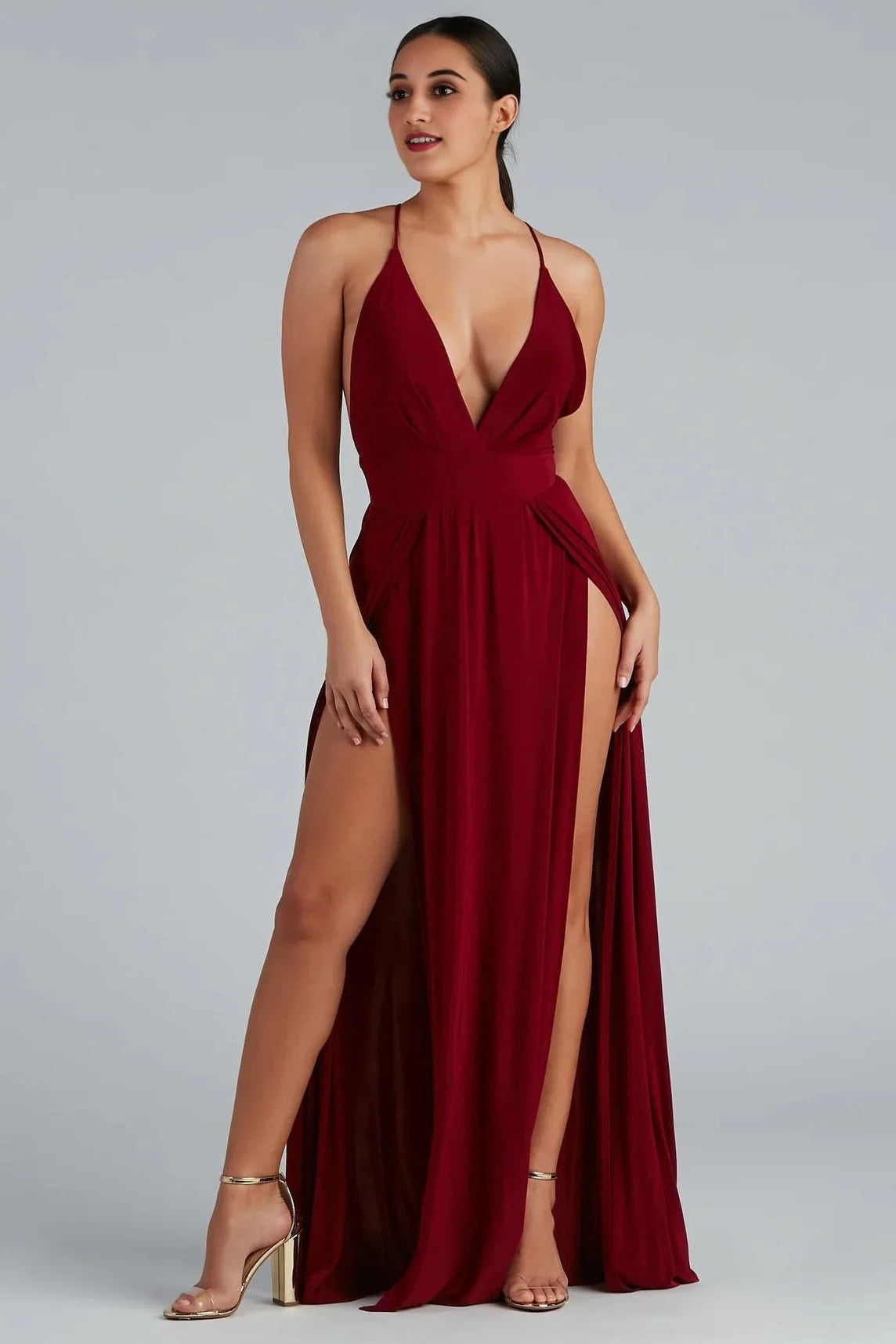 Brie Double Slit A-Line Formal Dress