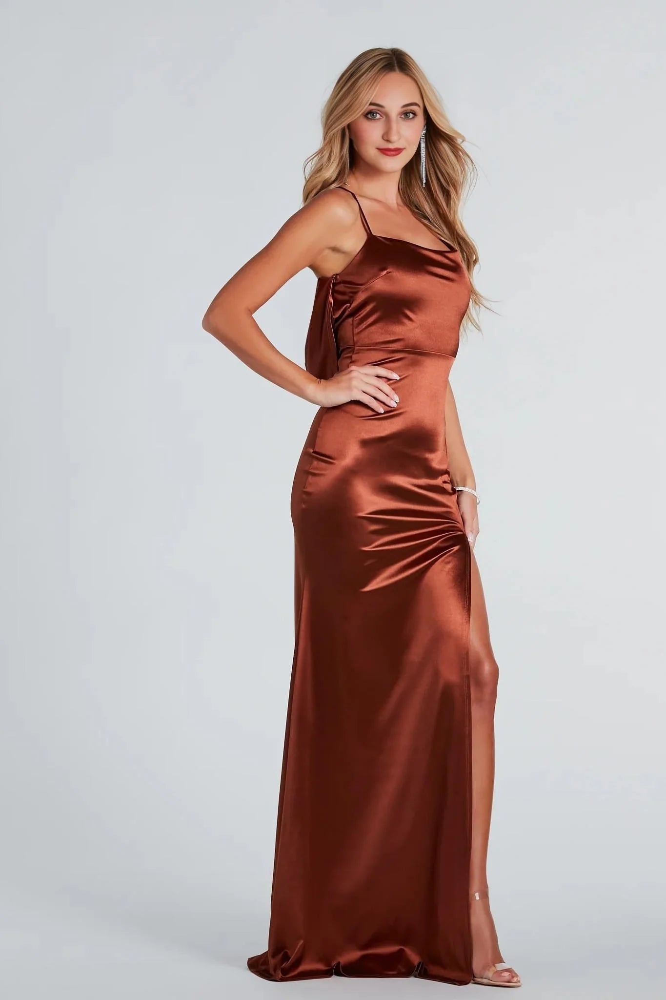 Ilya Satin Backless Mermaid Dress