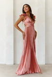 Beauty Of Her Satin Maxi Dress Blush