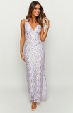 Farida Purple Lace Maxi Dress