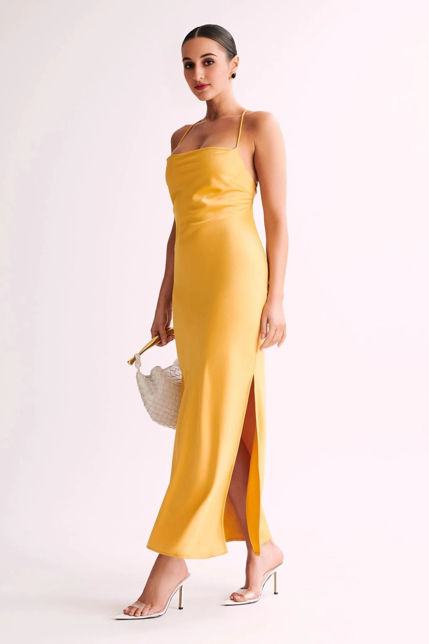 Sydney Straight Neck Slip Maxi Dress - Yellow