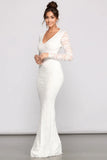 Brooke Lace V Neck Formal Dress