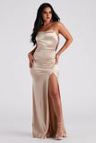 Ilya Satin Backless Mermaid Dress