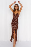 Gimme Whiplash Midi Dress Brown