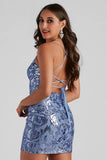 Endless Sparkle Sequin Mini Dress Blue