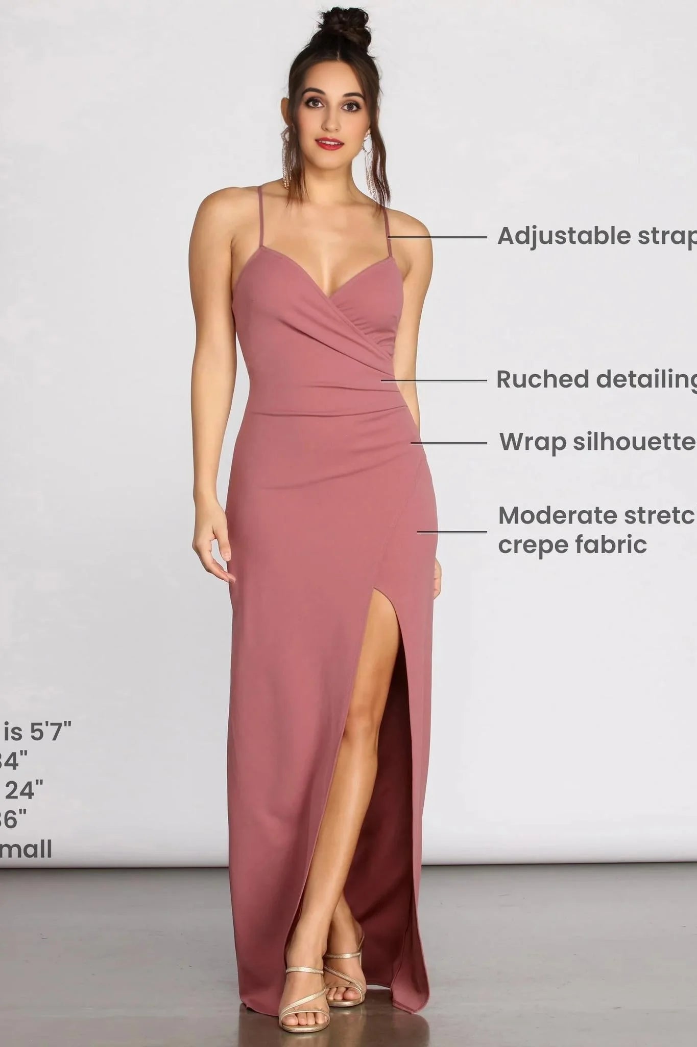 Sasha Formal High Slit Wrap Dress