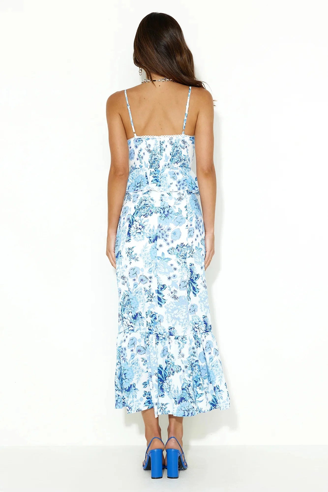 Diamond Waters Maxi Dress Blue