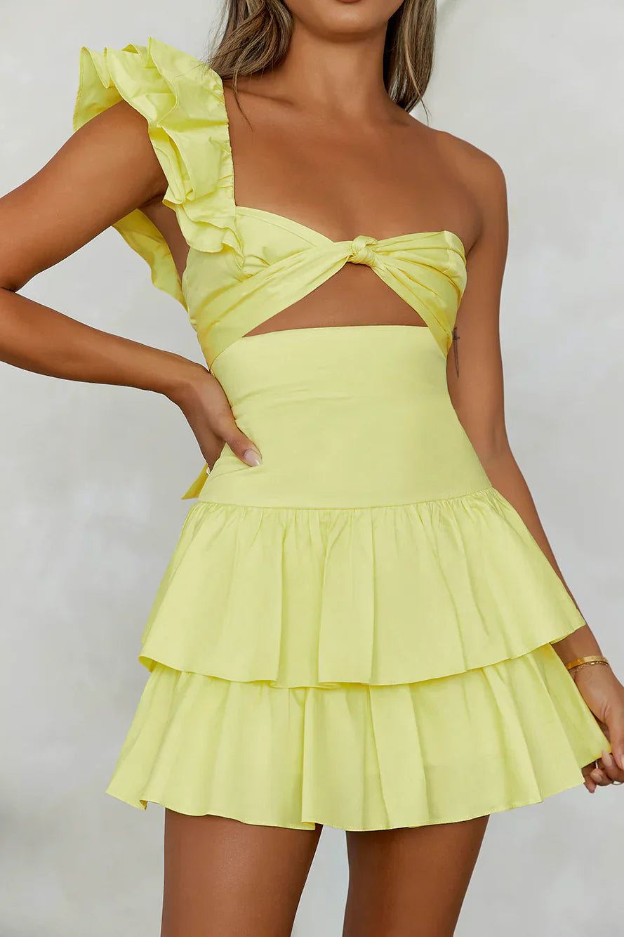 Ruffled Out Dress Yellow