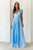 Beauty Of Her Satin Maxi Dress Blue