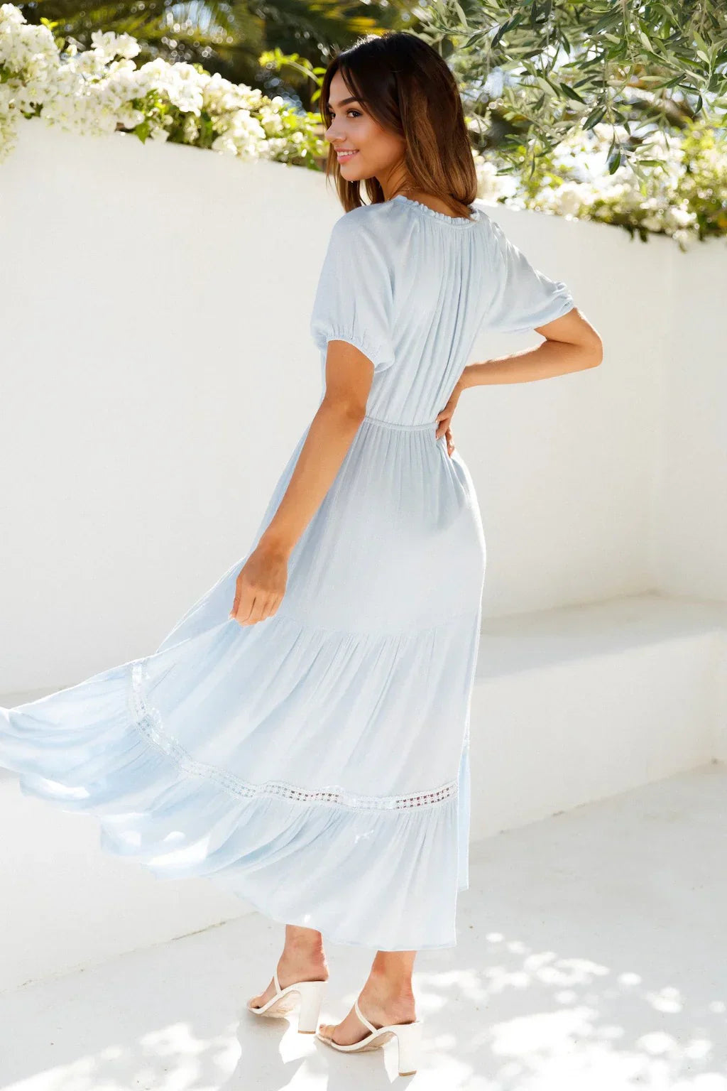 High Above The Clouds Midi Dress Blue