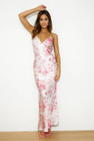 Blooming Passions Satin Maxi Dress Pink