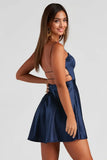 Grand Exit Satin Skater Dress