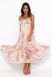 Seasonal Bloom Maxi Dress Orange