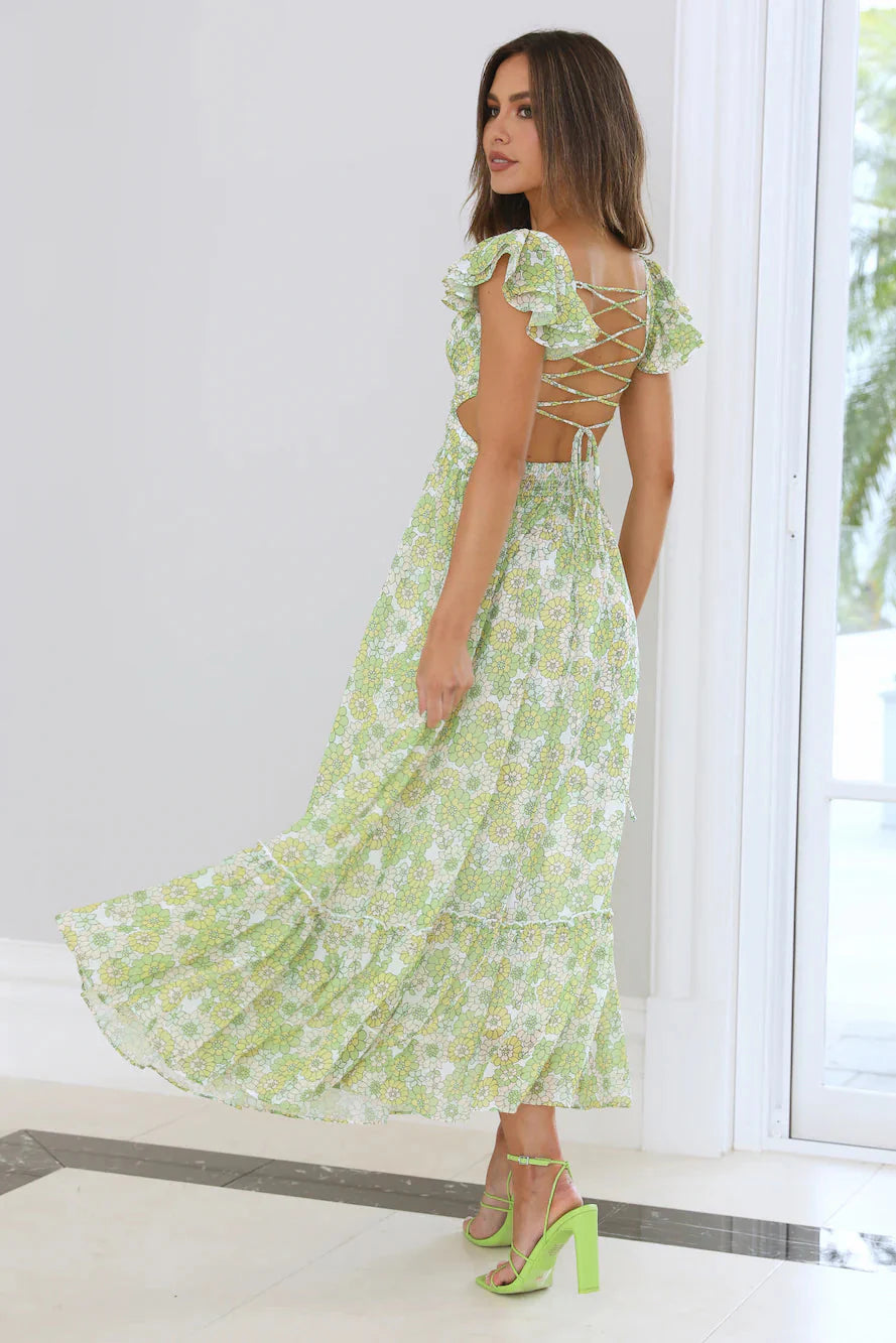 Angel Eyes Maxi Dress Green