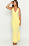 Sunflower Yellow Mesh Maxi Dress