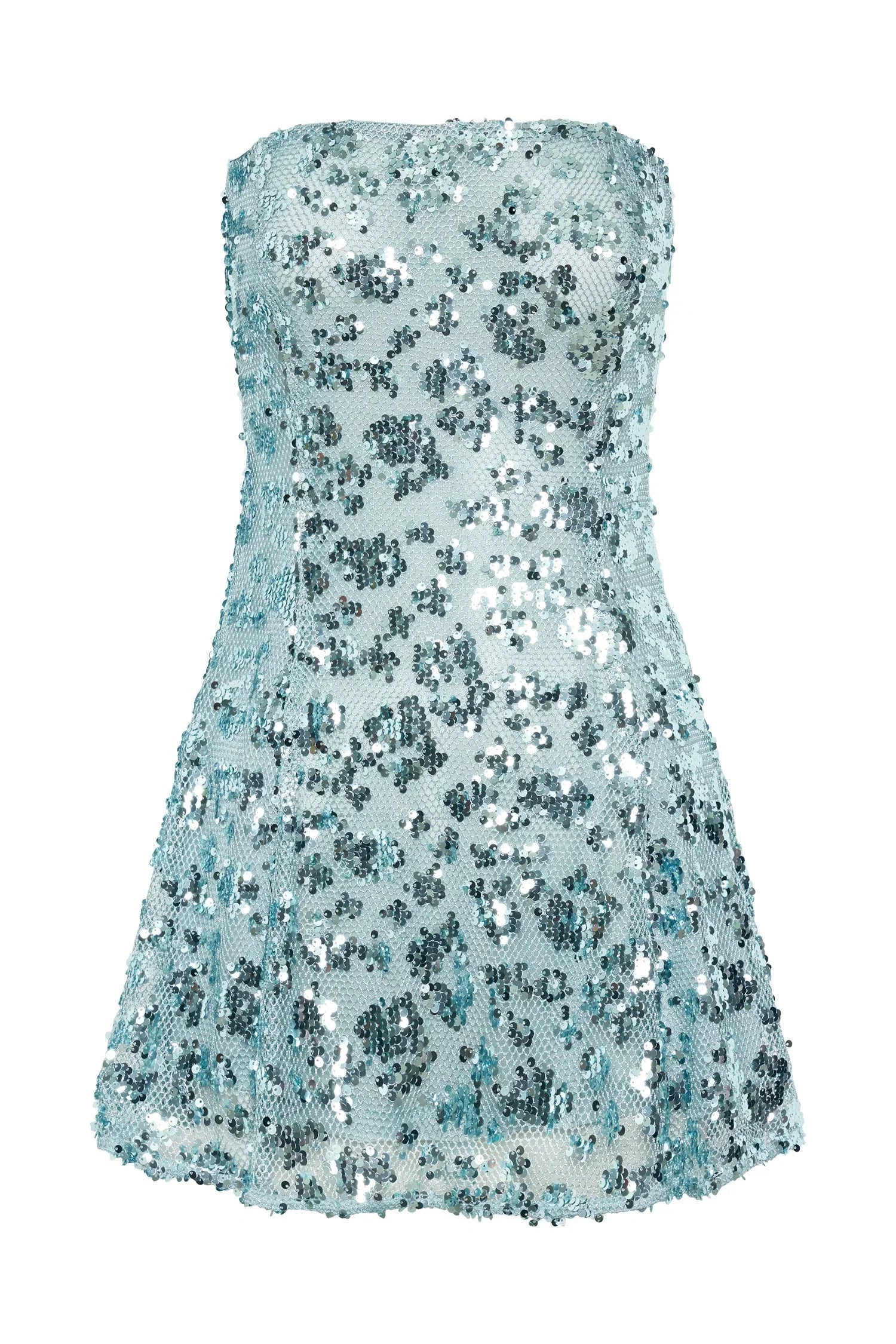 Strapless Sequin Mini Dress - Powder Blue