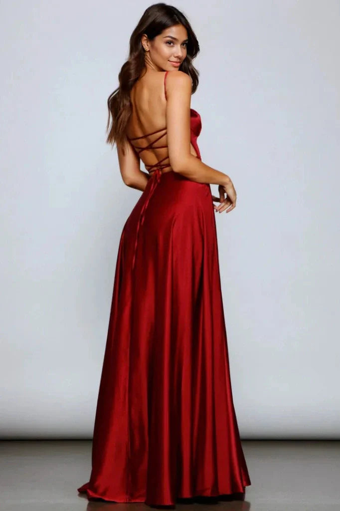 A-Line Satin Formal Dress