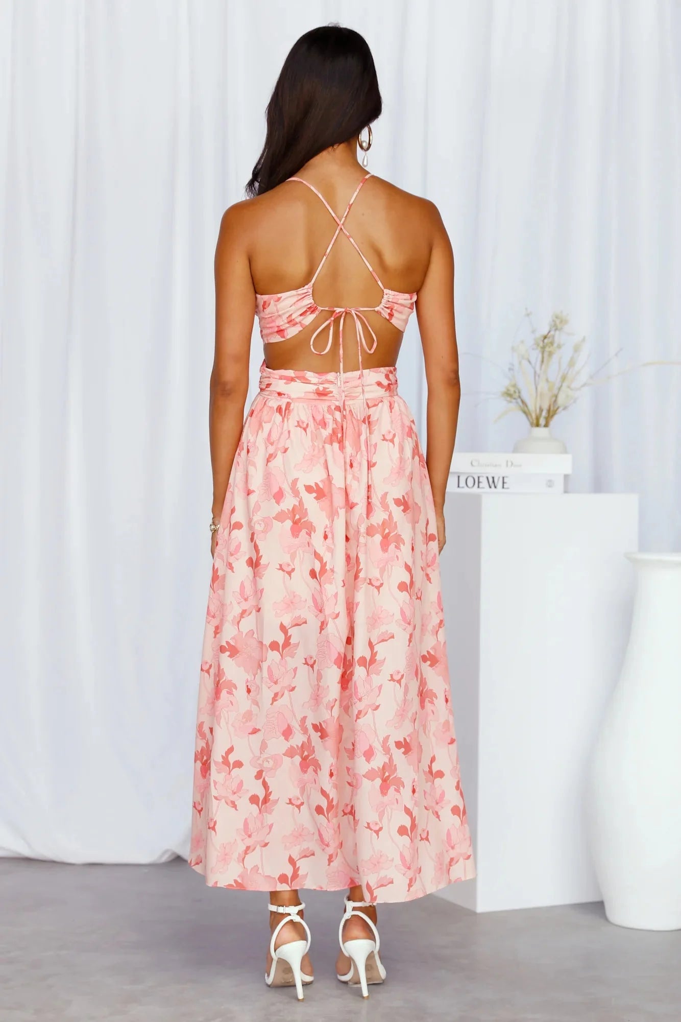 Floral Visits Maxi Dress Pink