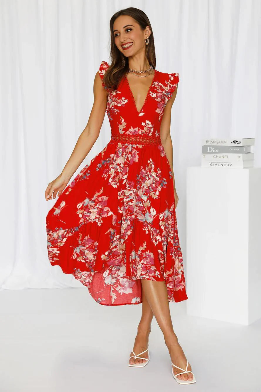 Harbour Side Fun Maxi Dress Red