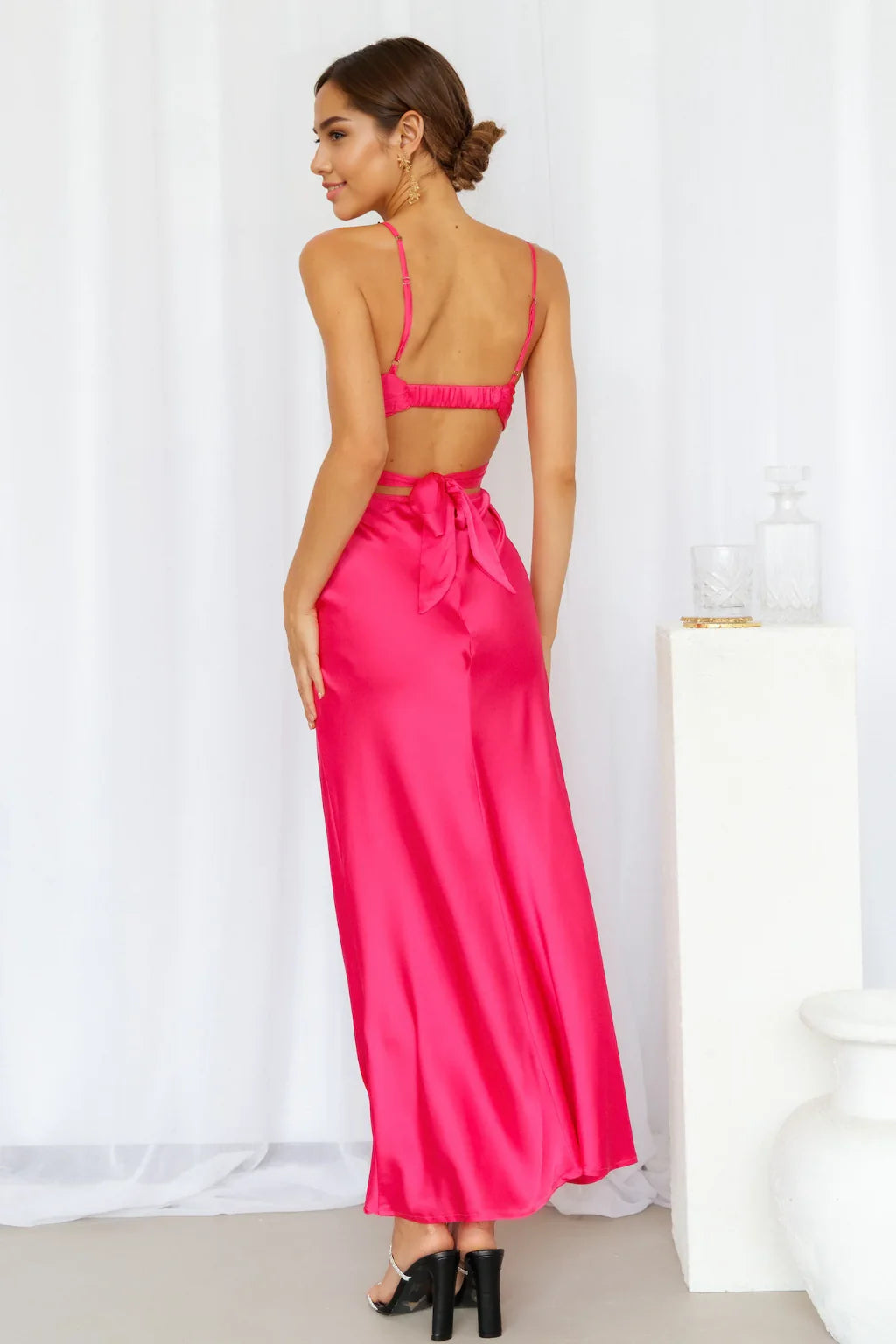 Cherry Pop Midi Dress Hot Pink