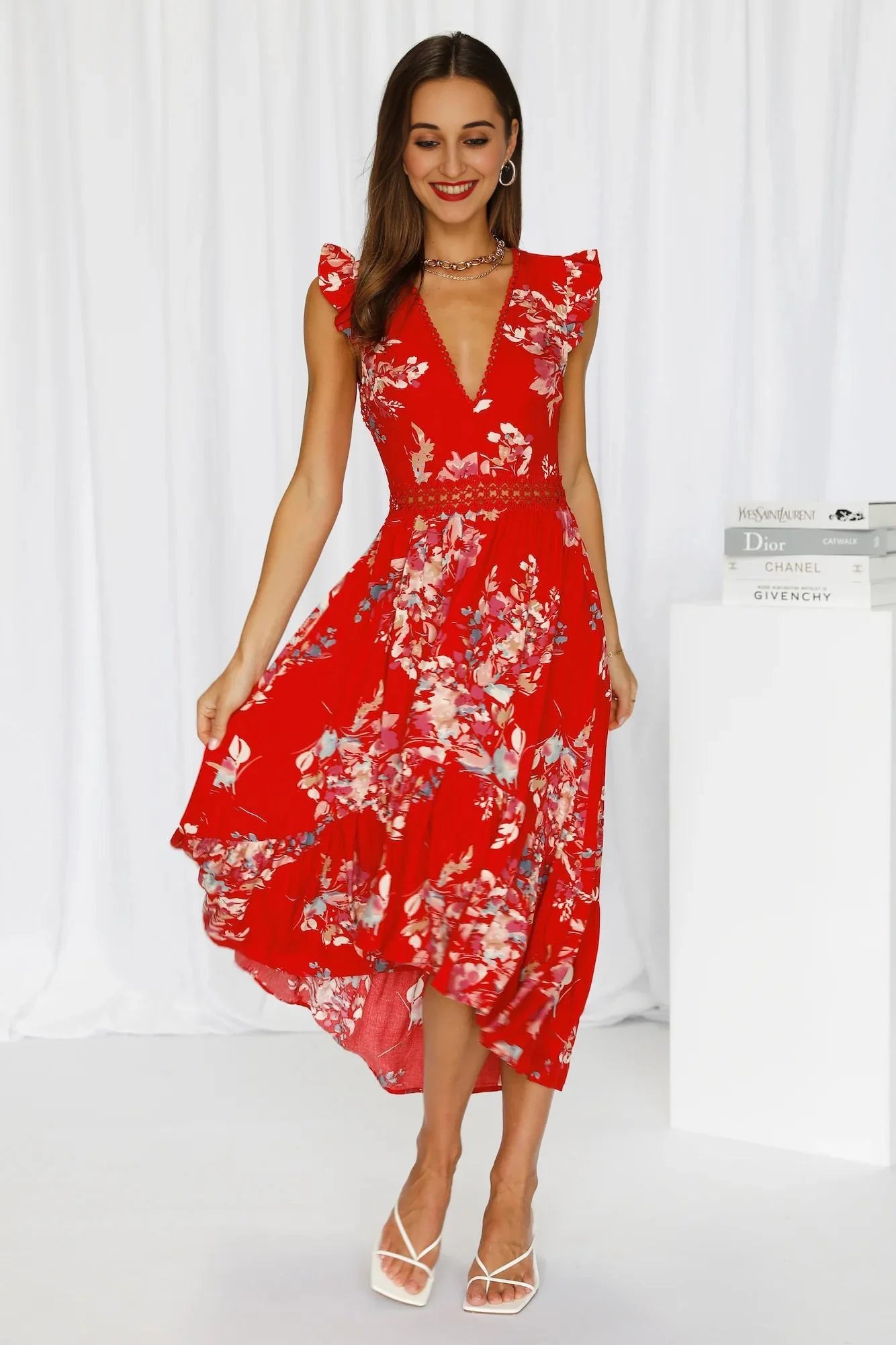 Harbour Side Fun Maxi Dress Red