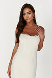 Lace Trim Maxi Dress - Bone