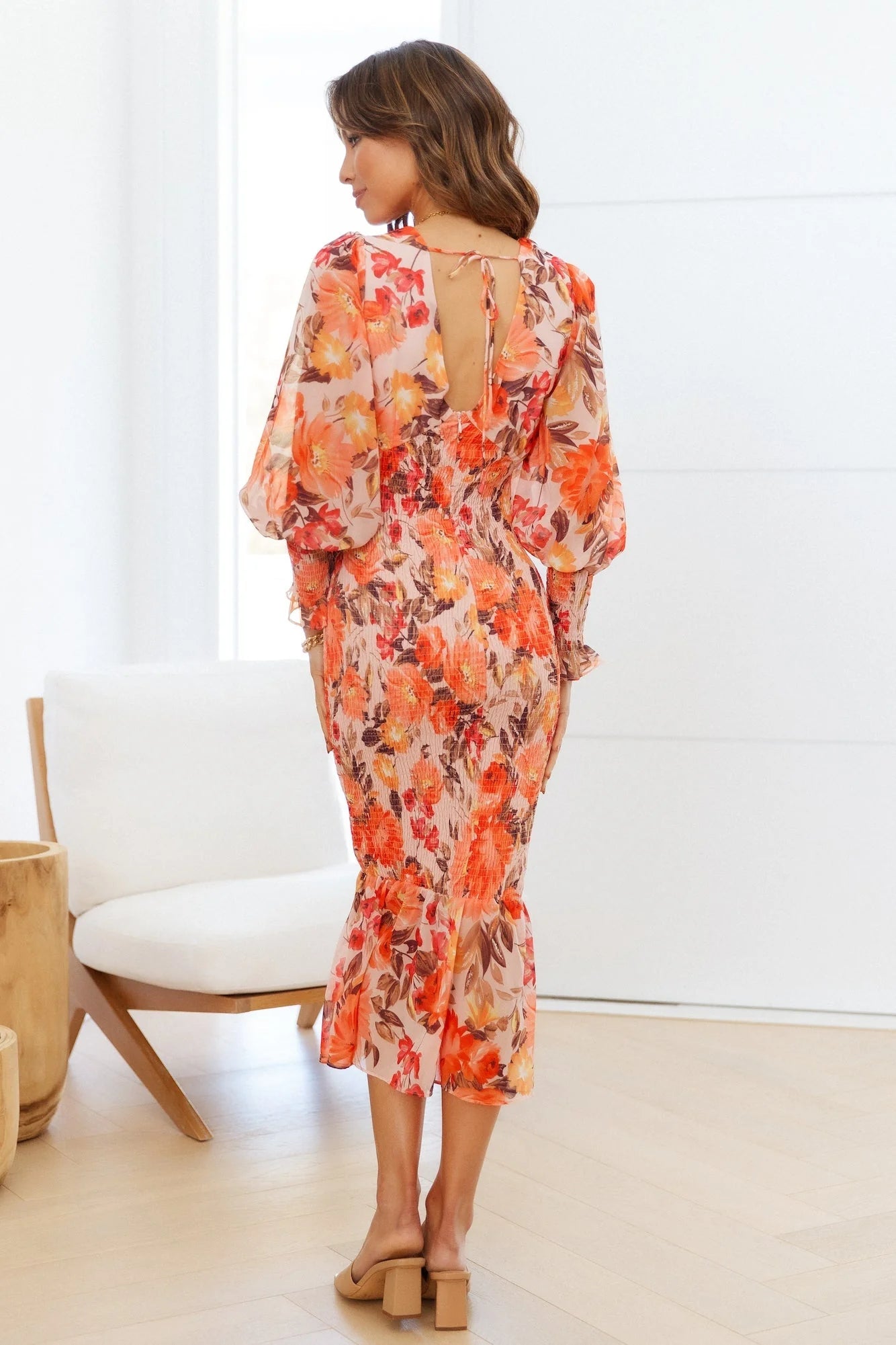 Stories From The Garden Midi Dress Orange