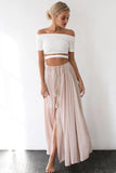 Against The Tides Maxi Skirt Nude