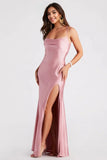 A-Line High Slit Formal Dress