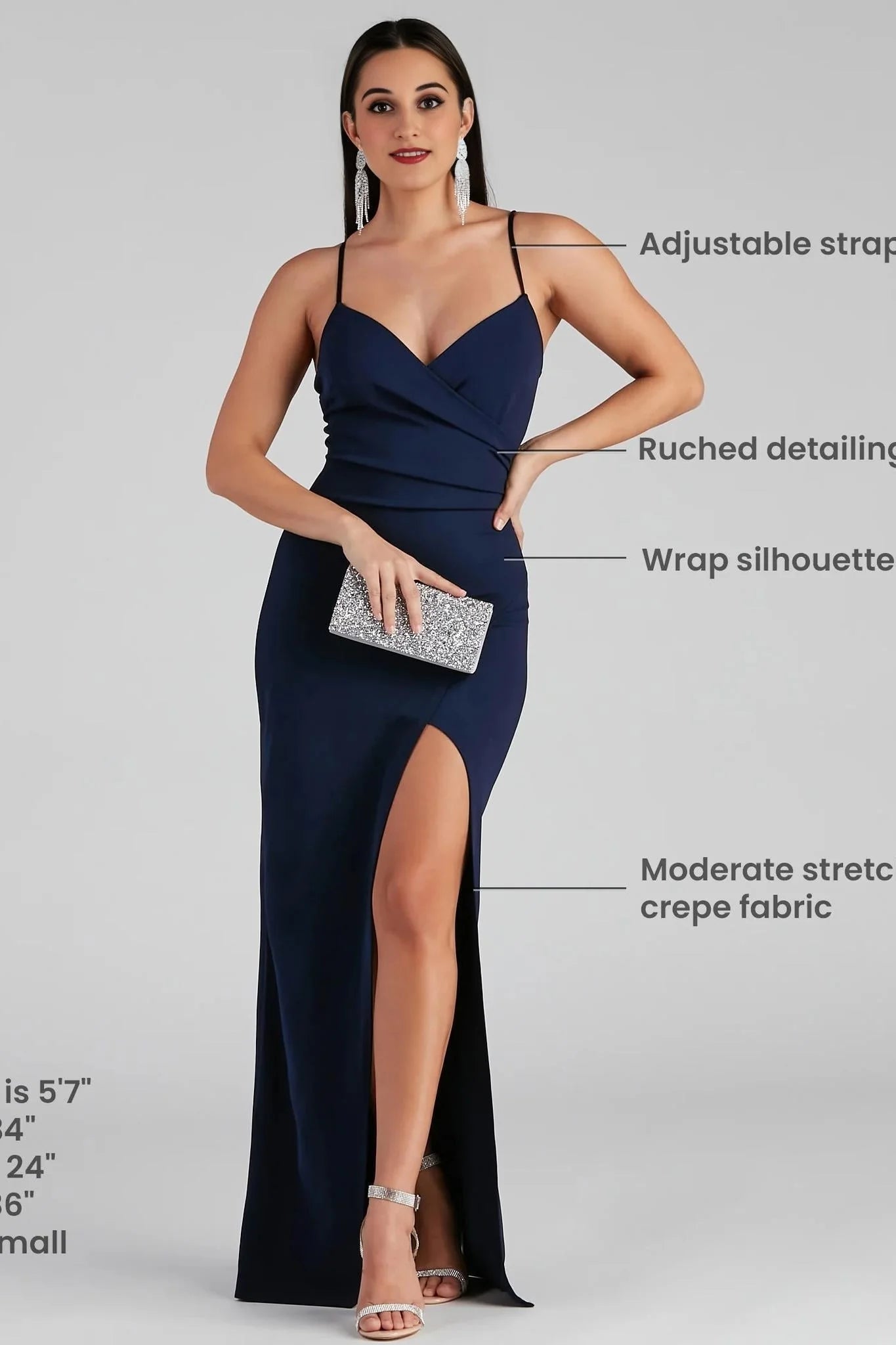 Sasha Formal High Slit Wrap Dress