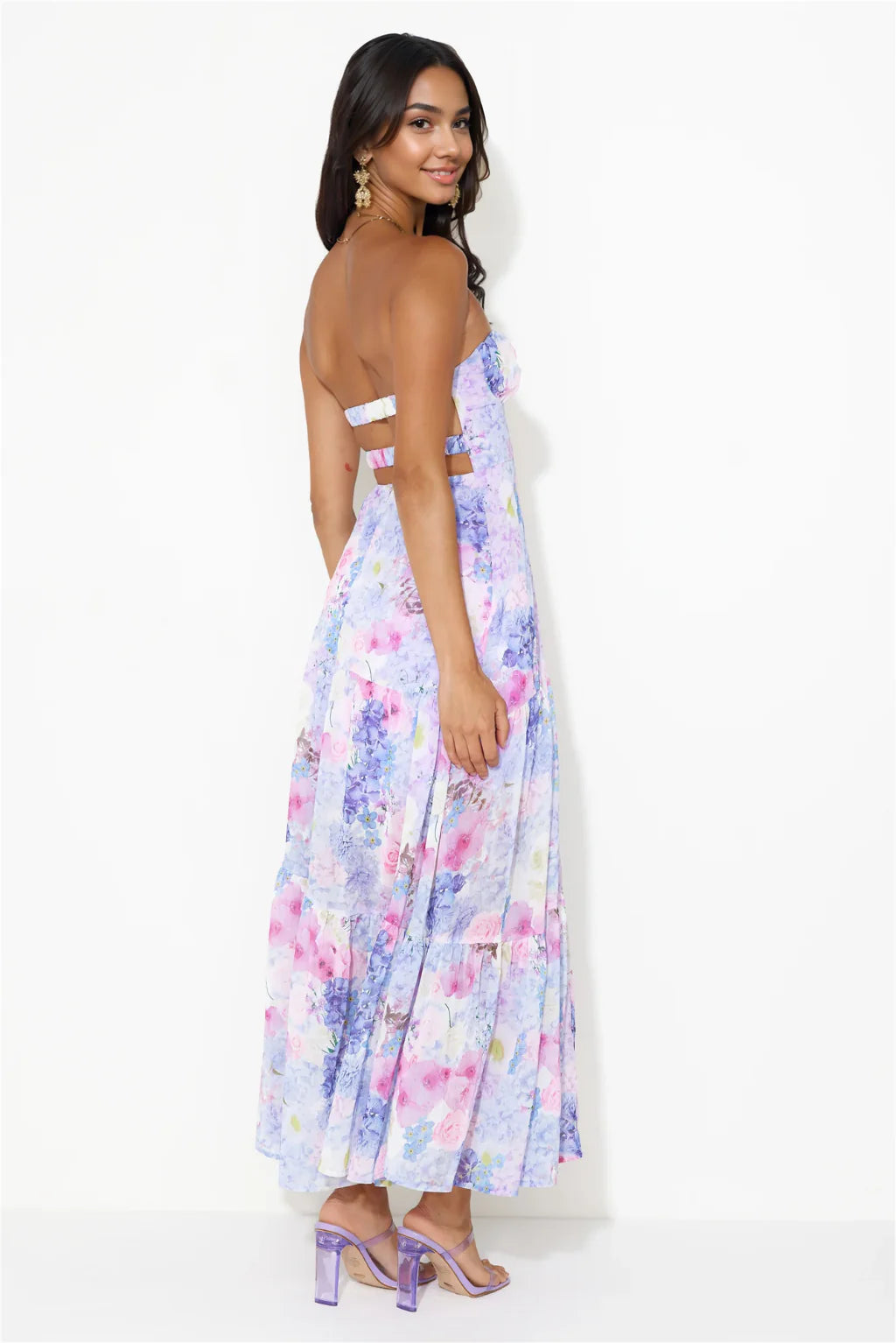 Seasonal Bloom Maxi Dress Purple