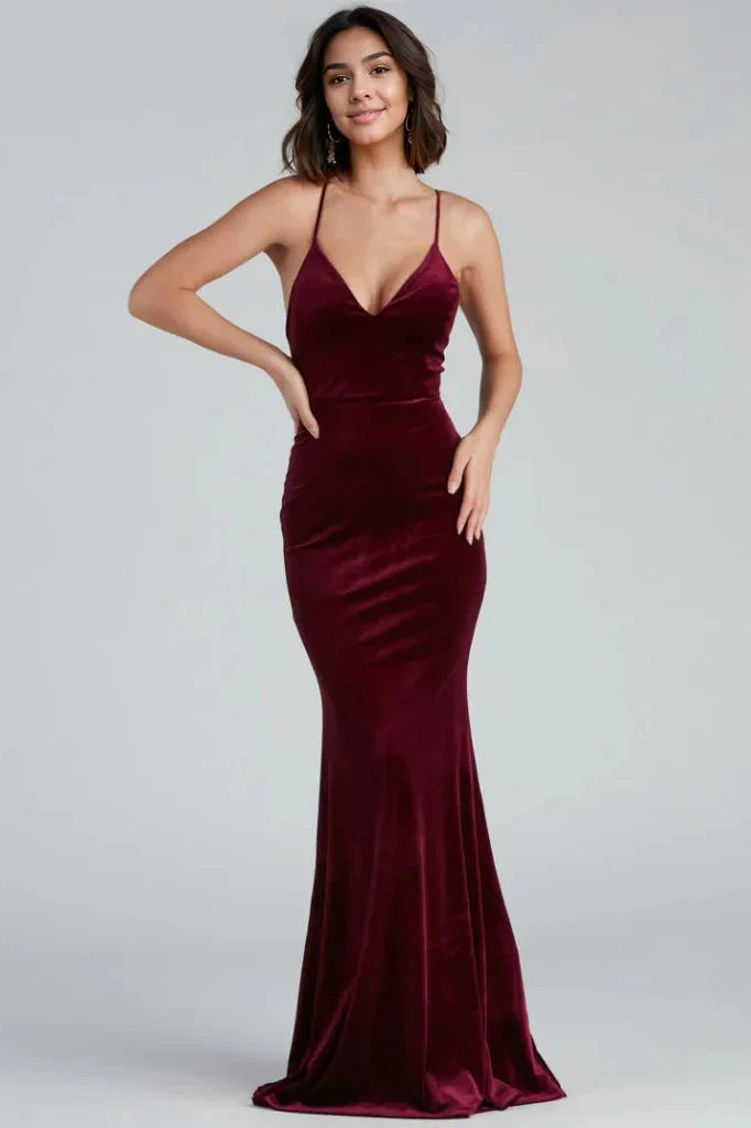 Formal Ruffled Velvet Dress