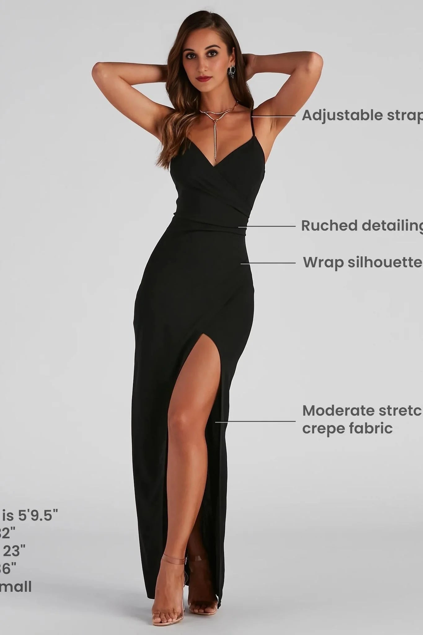 Sasha Formal High Slit Wrap Dress