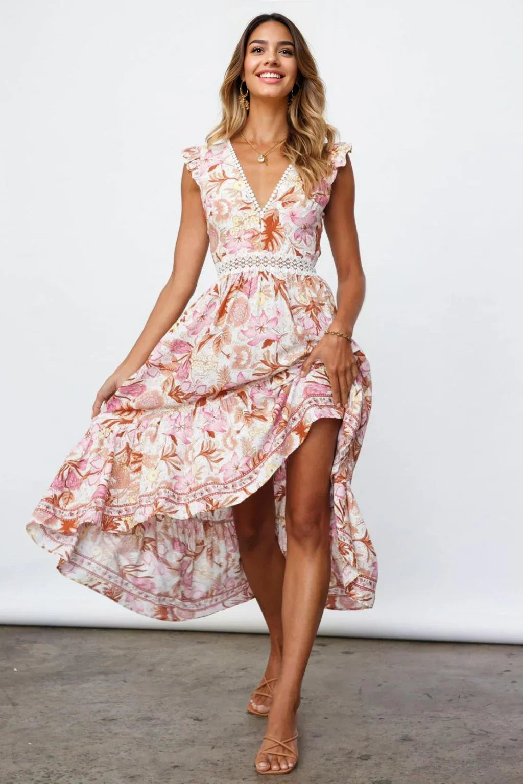 Harbour Side Fun Maxi Dress Pink