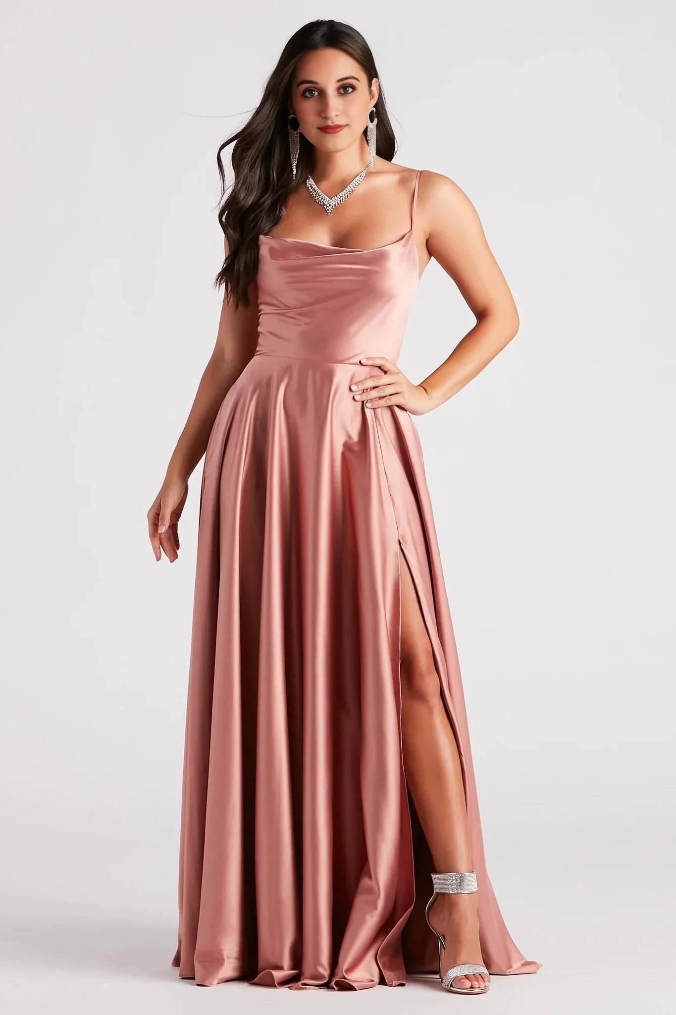 Winslow Formal Satin Lace-Up Dress