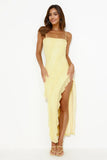 Gleaming Days Mesh Frill Maxi Dress Yellow