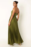 Naira Pleated Maxi Dress - Palm Green