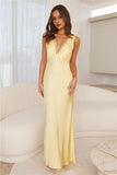 Juicy Stories Satin Maxi Dress Yellow