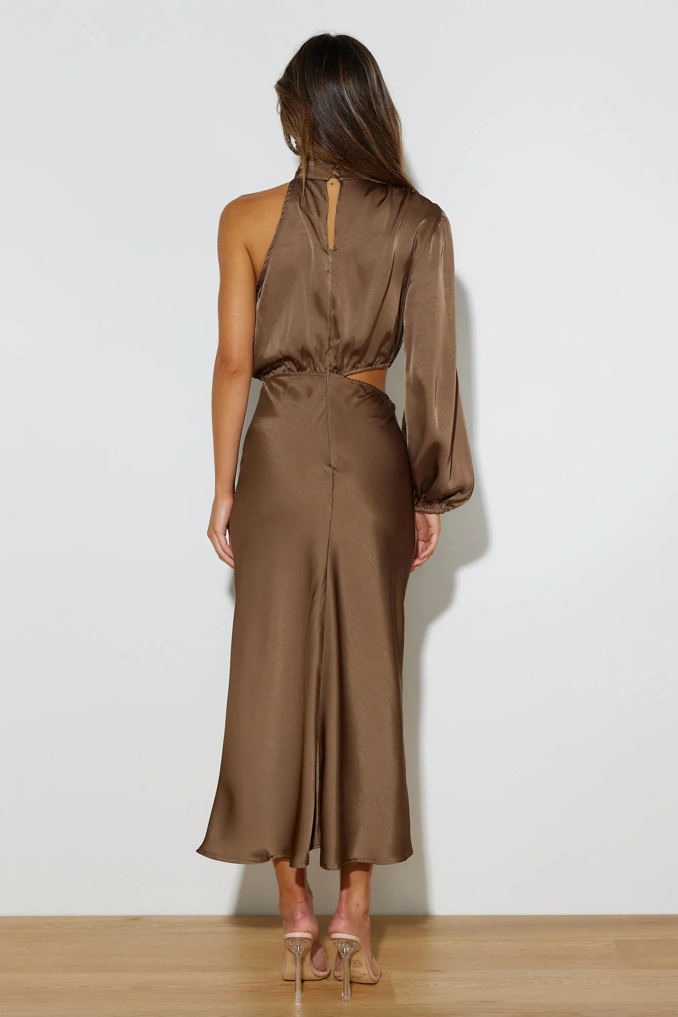 Won Over Midi Dress Brown