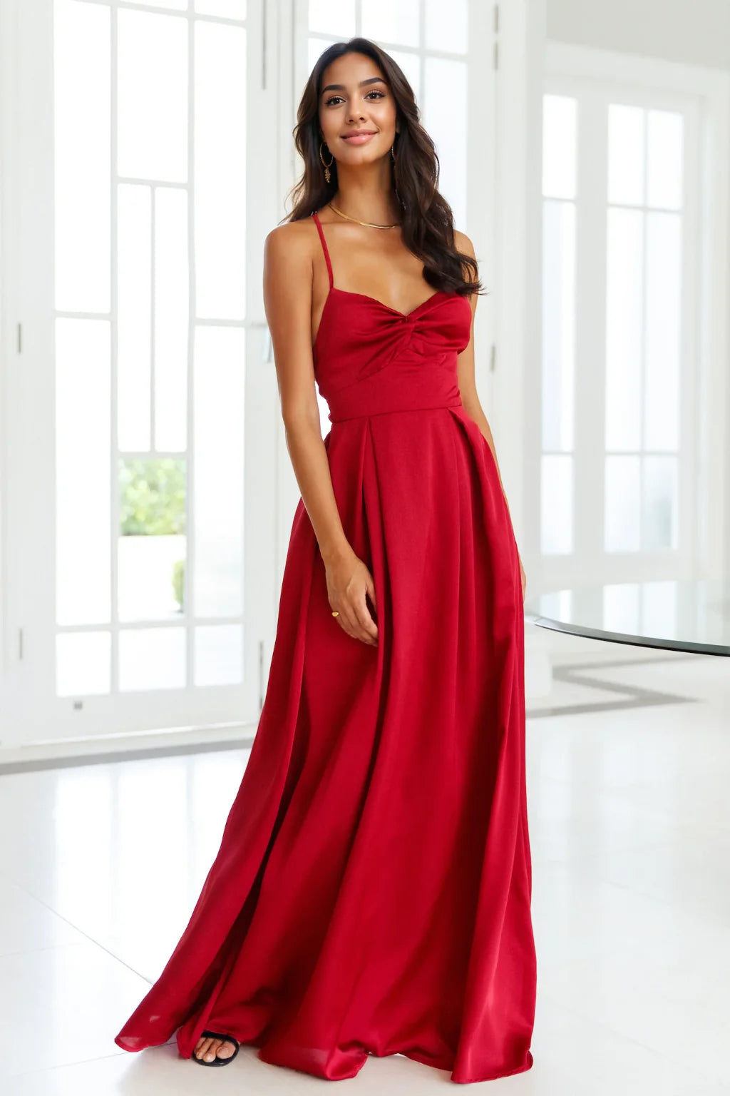 Drinks All The Time Maxi Dress Red