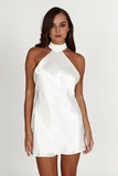 Cartia Bow Halter Mini Dress - White