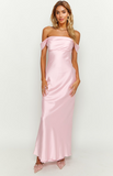 Ella Light Pink Off Shoulder Formal Maxi Dress