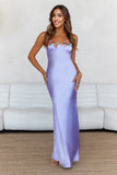 French Countryside Satin Maxi Dress Lilac