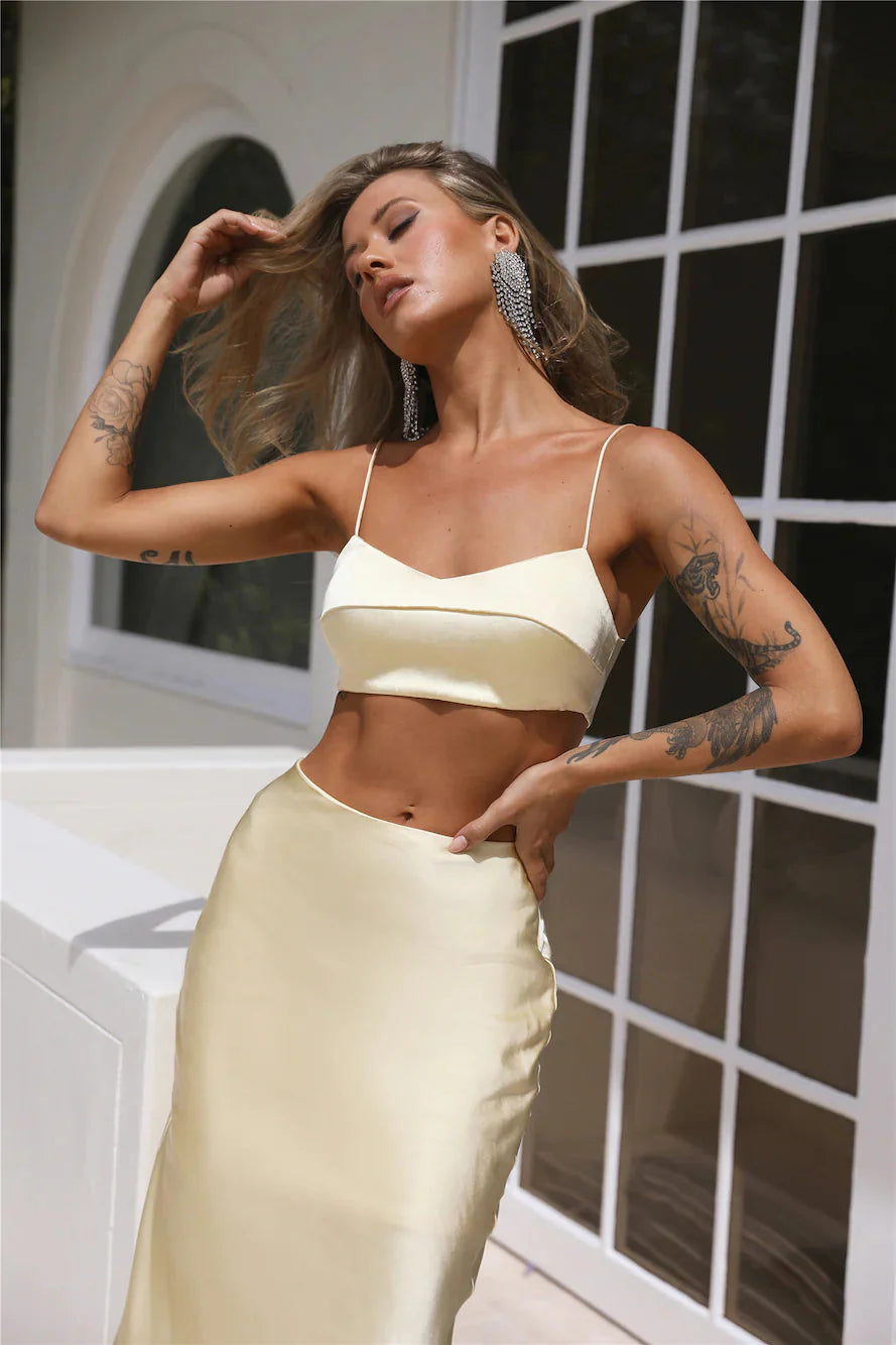 Your Dream Girl Crop Top Yellow