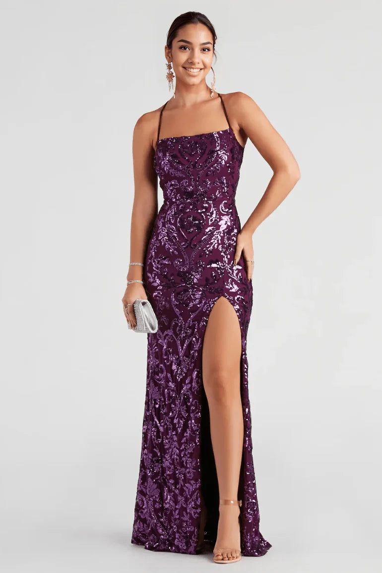 Lana Sequin Mesh Formal Dress