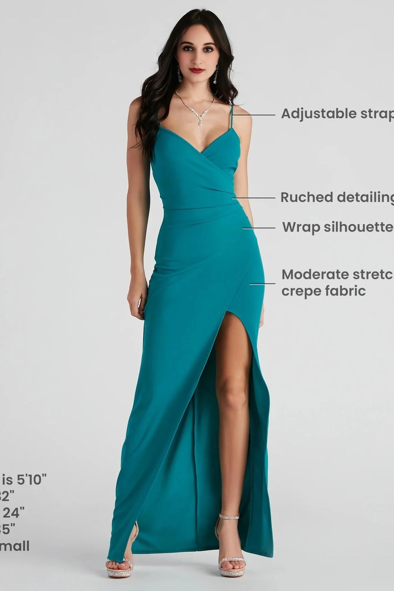 Sasha Formal High Slit Wrap Dress