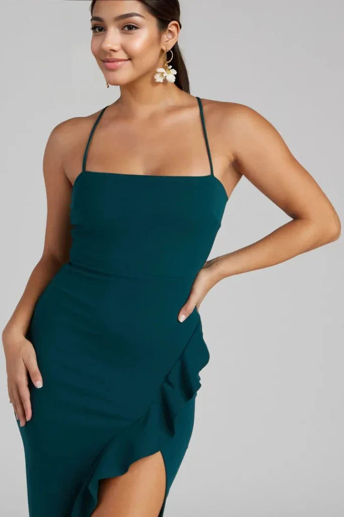 Sleeveless High Slit Formal Dress