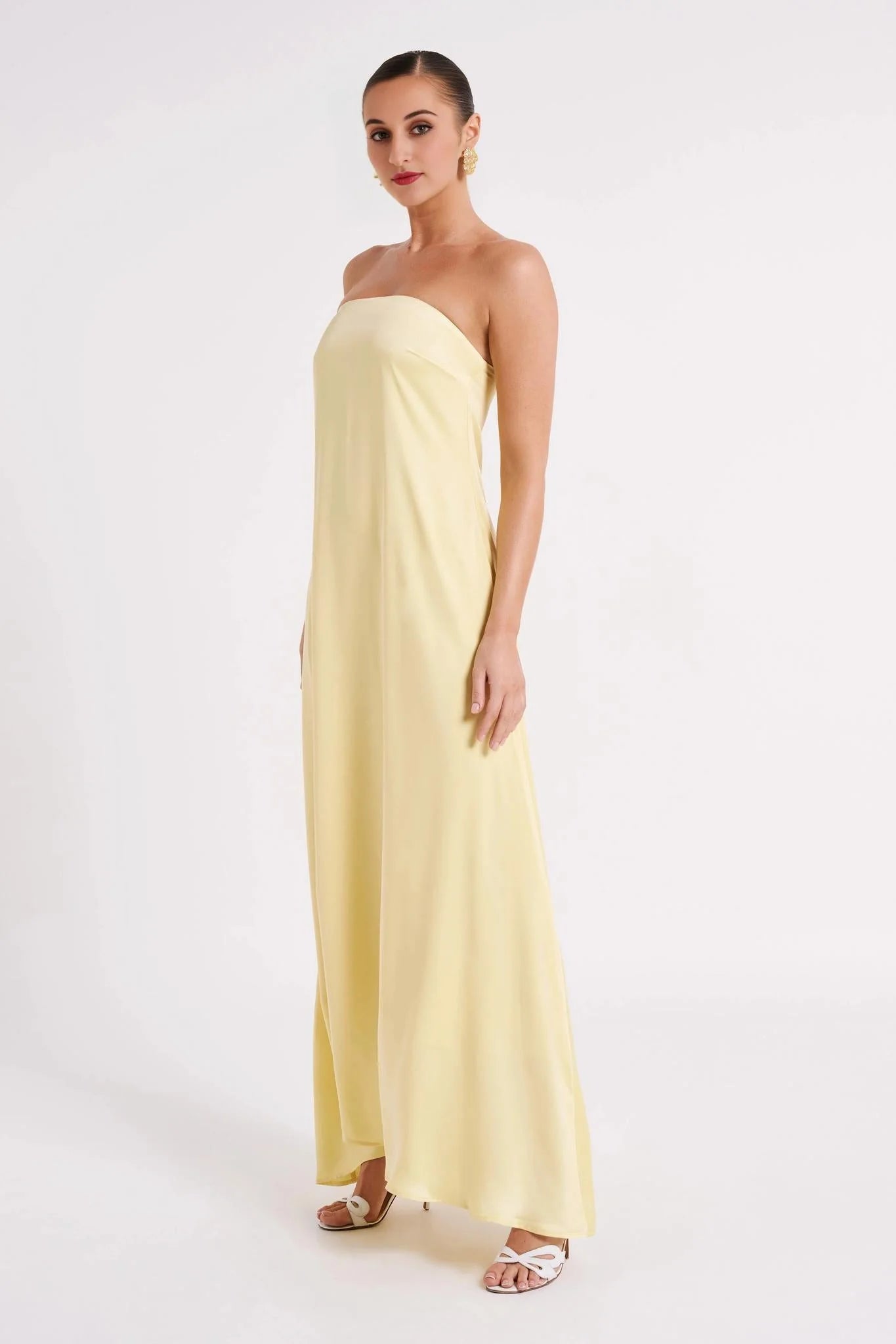 Luisa Strapless Maxi Dress - Lemon