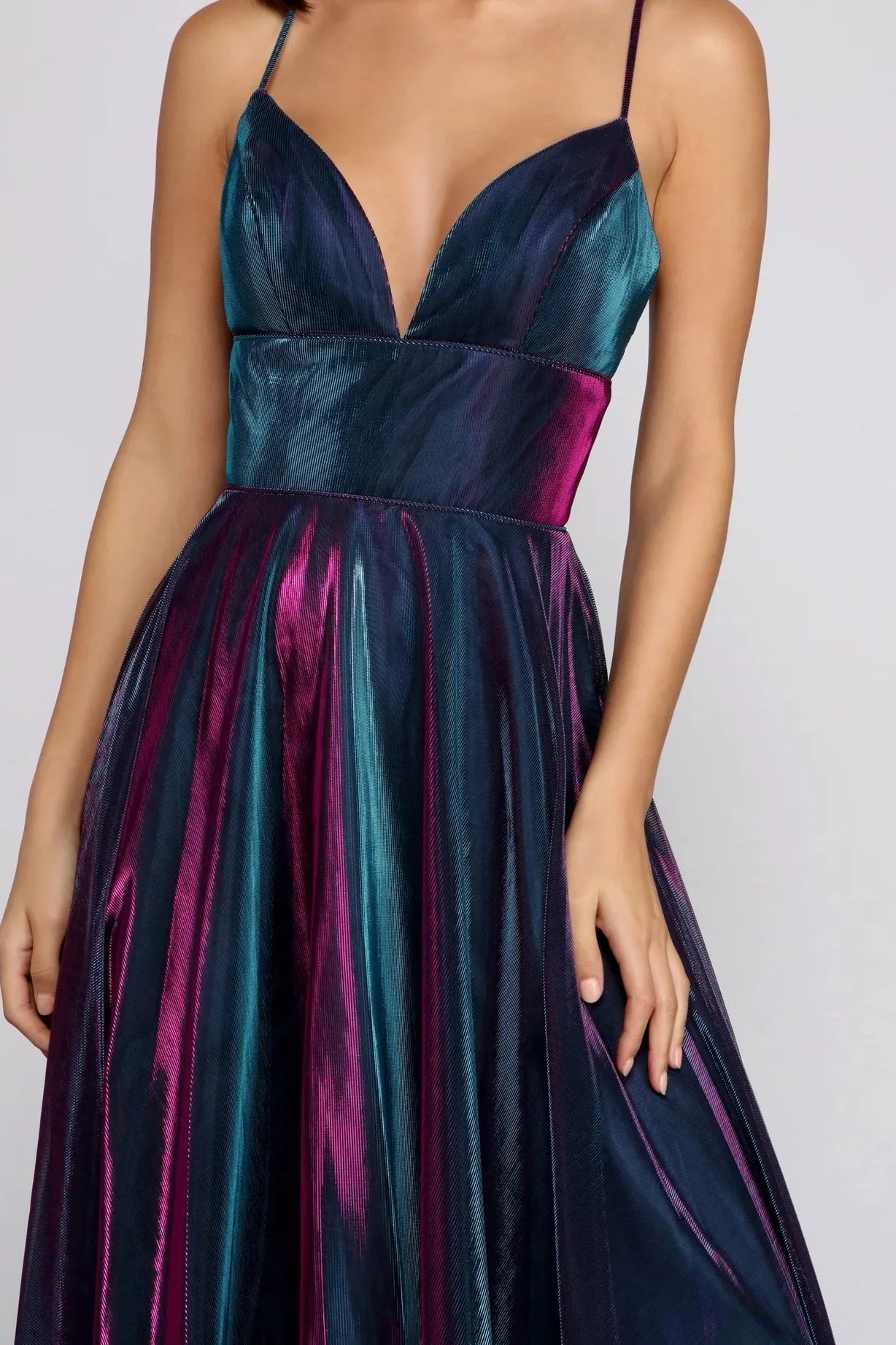 Vanda Formal Iridescent Metallic Dress